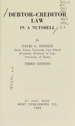 Cover image for Debtor creditor law in a nutshell