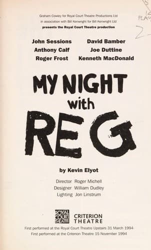 Cover image for My night with Reg