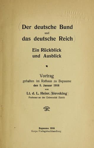 Der deutsche bund und das Deutsche Reich