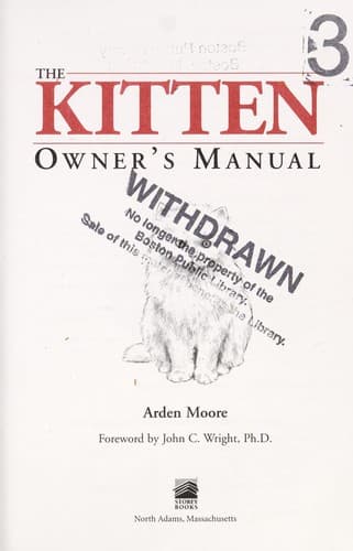 Cover image for The kitten owner's manual