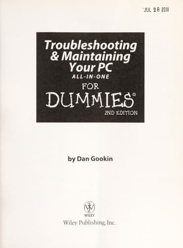 Cover image for Troubleshooting & maintaining your PC all-in-one for dummies, 2nd edition