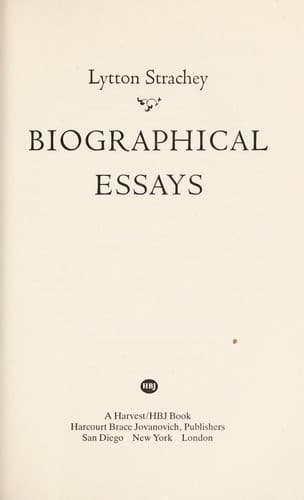 Cover image for Biographical essays