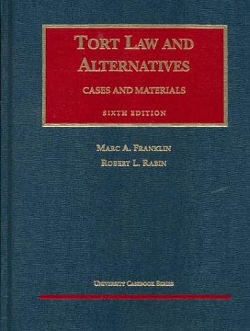 Cover image for Tort law and alternatives