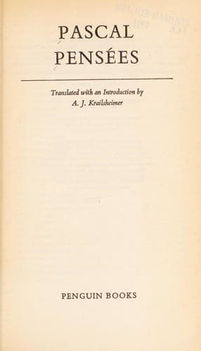 Cover image for Pascal Pensées