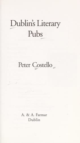 Cover image for Dublin's literary pubs