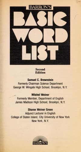 Cover image for Basic word list