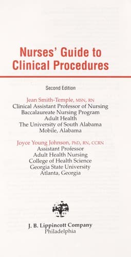 Cover image for Nurses' guide to clinical procedures