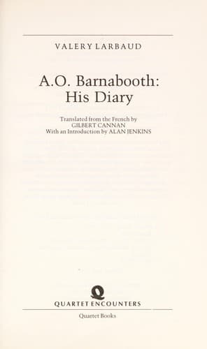 Cover image for A.O. Barnabooth