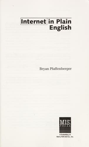 Cover image for Internet in plain English