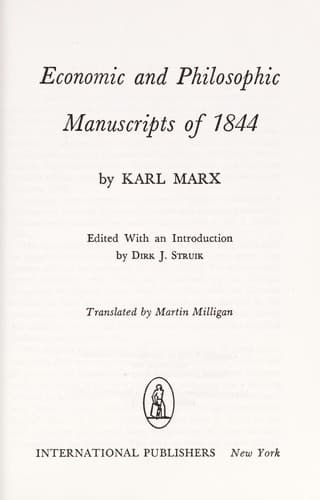 Cover image for Economic and Philosophic Manuscripts of 1844