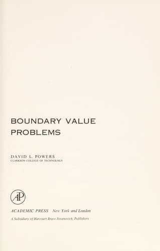 Cover image for Boundary value problems