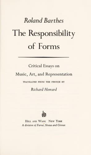 Cover image for The responsibility of forms