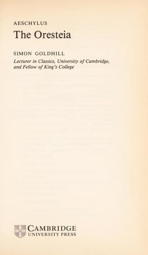 Cover image for Aeschylus, the Oresteia