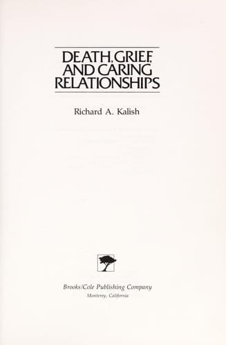 Cover image for Death, grief, and caring relationships