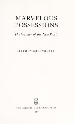 Cover image for Marvelous possessions