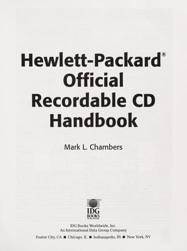 Cover image for Hewlett-Packard official recordable CD handbook