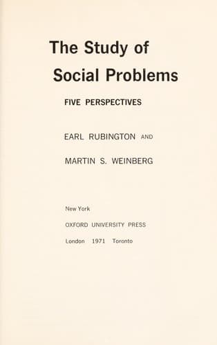 Cover image for The study of social problems