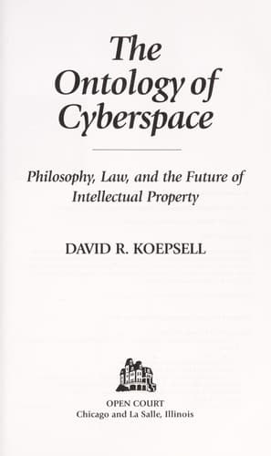 Cover image for The ontology of cyberspace