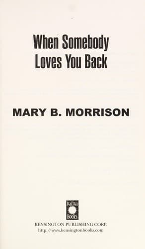 Cover image for When somebody loves you back
