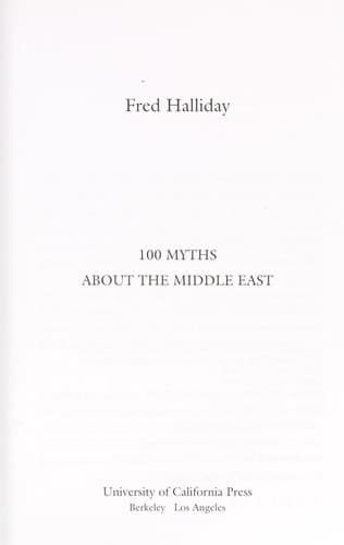 Cover image for 100 Myths about the Middle East