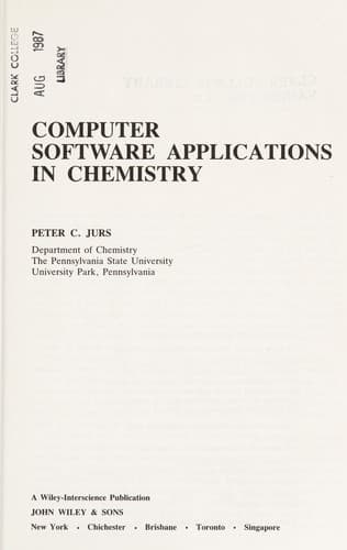 Cover image for Computer software applications in chemistry