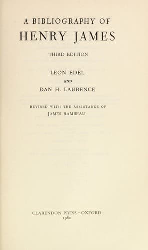 Cover image for A bibliography of Henry James