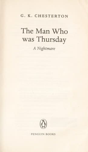 Cover image for The man who was Thursday