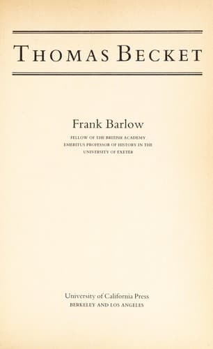 Cover image for Thomas Becket