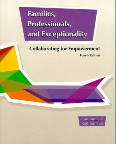 Cover image for Families, Professionals, and Exceptionality
