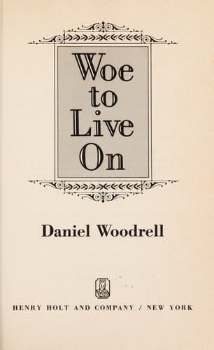 Cover image for Woe to live on