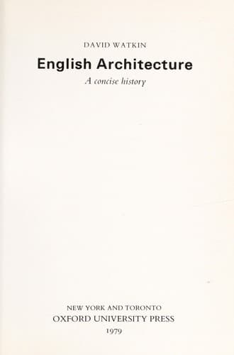 Cover image for English architecture