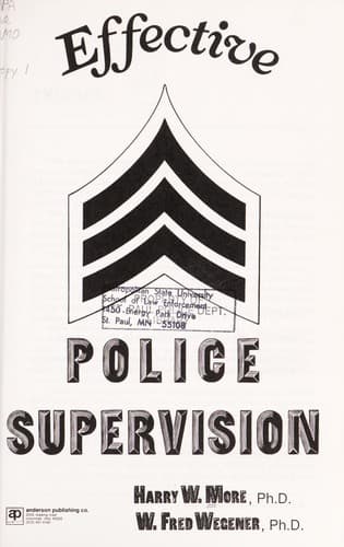 Cover image for Effective police supervision