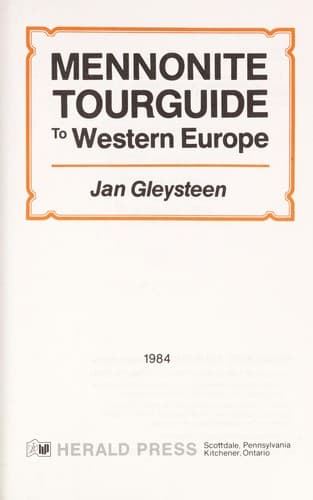 Cover image for Mennonite tourguide to western Europe