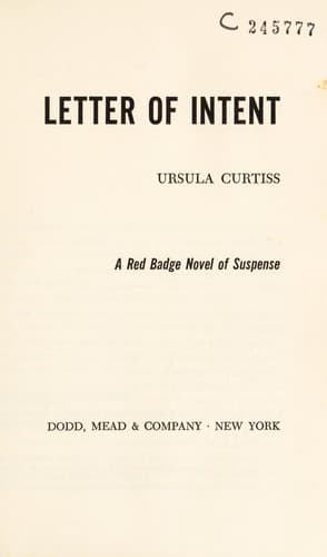 Cover image for Letter of intent
