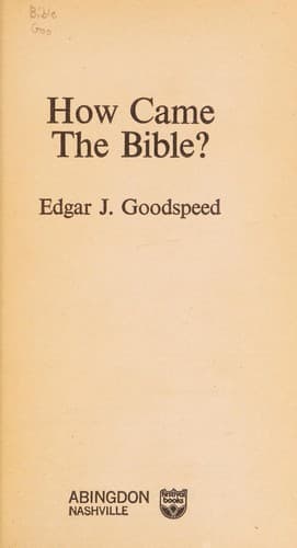 How Came the Bible