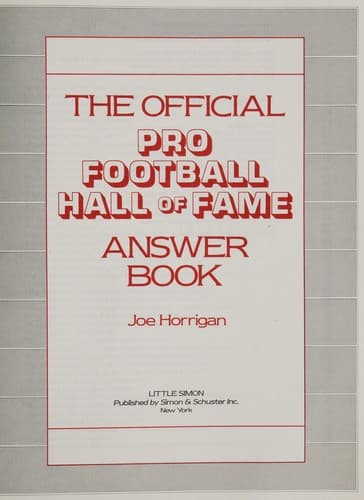 The official Pro Football Hall of Fame answer book