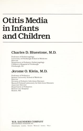 Cover image for Otitis media in infants and children
