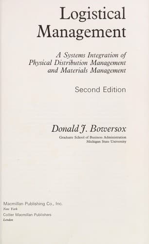 Cover image for Logistical management