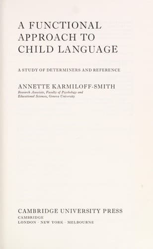 Cover image for A functional approach to child language