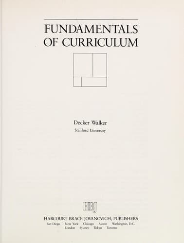 Cover image for Fundamentals of curriculum