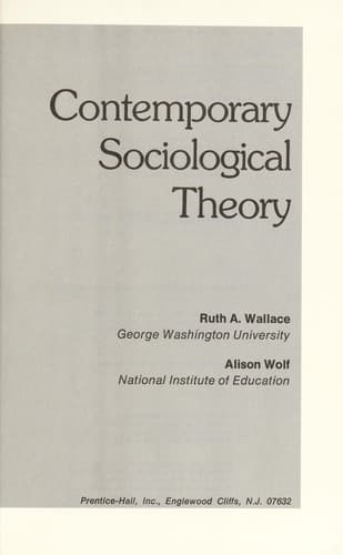 Cover image for Contemporary sociological theory