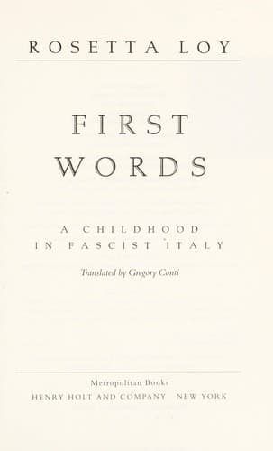 Cover image for First words