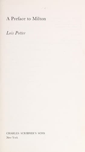 Cover image for A preface to Milton.