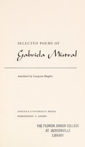 Cover image for Selected poems of Gabriela Mistral