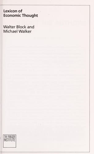 Cover image for Lexicon of economic thought