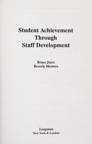 Cover image for Student achievement through staff development