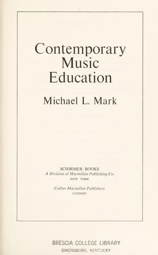 Cover image for Contemporary music education
