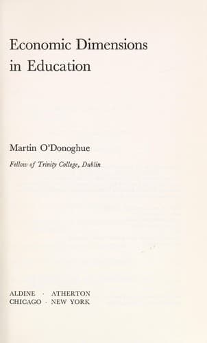 Cover image for Economic dimensions in education.