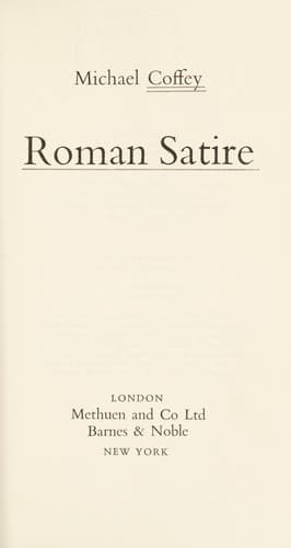 Cover image for Roman satire