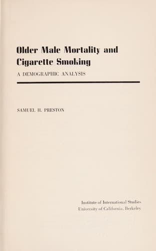 Cover image for Older male mortality and cigarette smoking